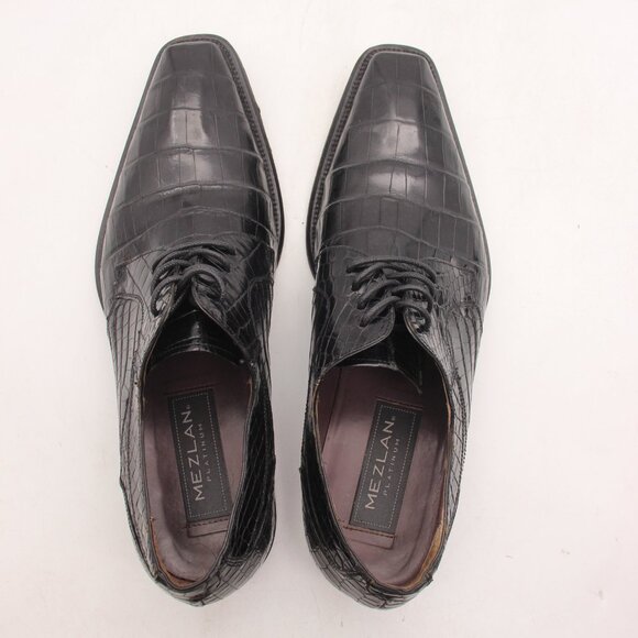 Mezlan Platinum Luciano Alligator Shoes Men's 10 M Crocodile Black Leather Spain - Picture 7 of 12
